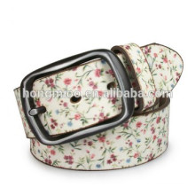 Impression de style fleur cravate de dessin coloré cowboy jeans véritable ceinture en cuir nation Impression Vintage belt primark